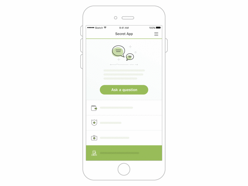 Healthcare guidance advice animation app chat flinto health mobile orientation quick replies sketch ui ux