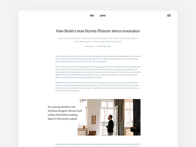 The Zone - Article article blog design interface page post read ui user web