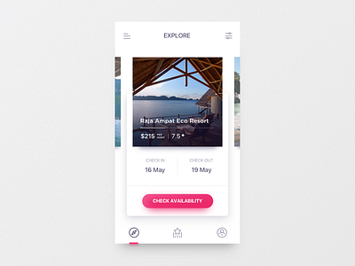 67- Hotel Booking booking card clean dailyui design hotel ui