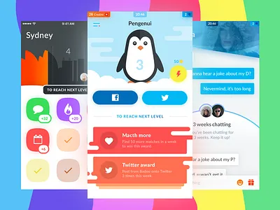 Badoo Gamification awards clean gamification ios readymag ui ux