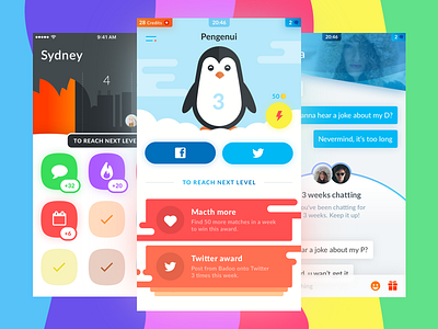 Badoo Gamification awards clean gamification ios readymag ui ux