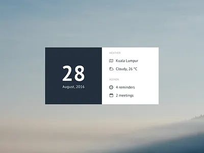 Morning Widget agenda calendar location morning weather widget
