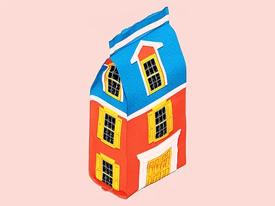 A Pouch House 3d architecture illustration