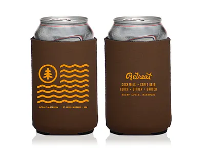 Retreat Gastropub / Koozie No. 01 beer beer can coozie drink design goods koozie merchandise print design retreat retreat gastropub st. louis stl