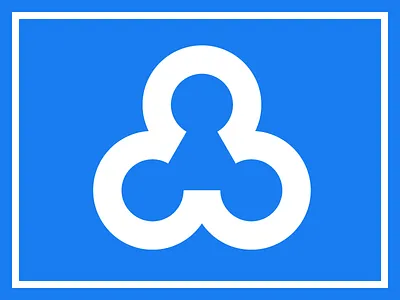 Three's A Crowd 3 blue logo number shapes typography vector white