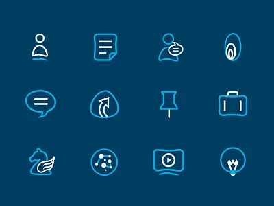 Set of Outline Icons blue branding icons identity illustrator outline vector