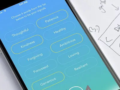 Thoughtful Words mobile reminder ui