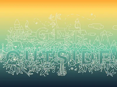 Get Outside. get outside gradient mountains off the grid presidio san francisco trees typography