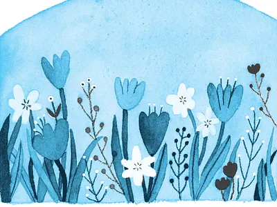 flowers blue cyan field flora flower illustration photoshop
