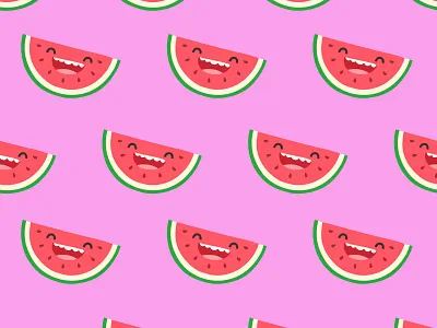 Watermelon Pattern design doodle fruit fun icon illustration pattern poster red summer sweet watermelon