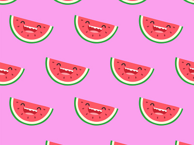 Watermelon Pattern design doodle fruit fun icon illustration pattern poster red summer sweet watermelon