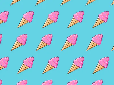 Icecream Pattern app icon cone cream design doodle icecream icon illustration pattern poster summer sweet