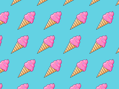 Icecream Pattern app icon cone cream design doodle icecream icon illustration pattern poster summer sweet