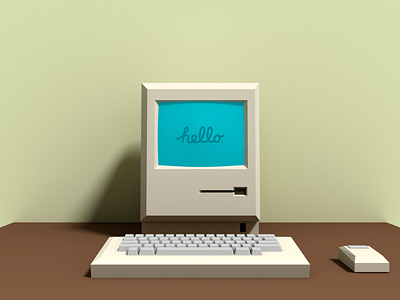 Low Poly Mac 3d blender low poly low poly mac macintosh