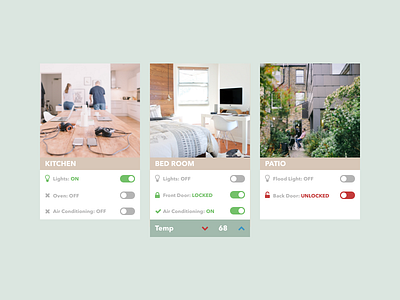 Daily UI - Home Monitor daily ui home house minimal monitor off on screens temperature toggle ui user