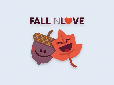 Fall in Love acorn autumn fall leaf leaves love pun sticker