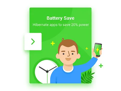 Popup app battery boy green phone popup