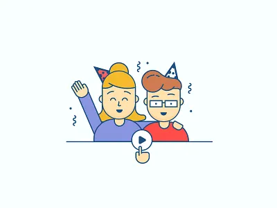 Happy to play artwork clean flat icons illustration outline simple vector