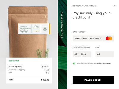 Daily UI :: 002 Credit Card Checkout checkout credit card credit card checkout order place order