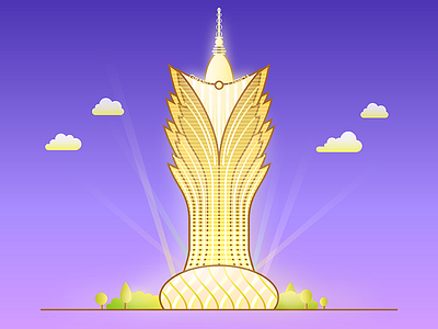 Macao building design illustration ui
