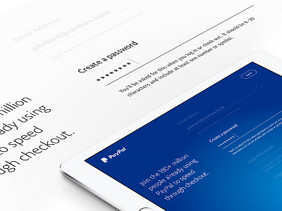 Account signup concept account ipad onboarding paypal progressive signup