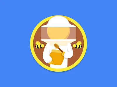 North Dakota State Badge badge bee character google honey illustration keeper maps north dakota pegman