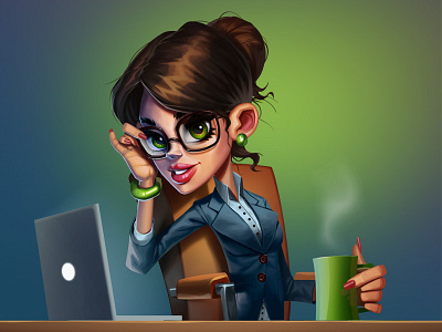 /// 2d art characterdesign characters girl iamjoka illustration photoshop secretary wacom