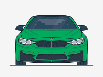 BMW M4 ai auto automobile bmw car green illustration m m4 power vector