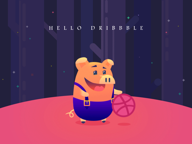 Hello，Dribbble! animation dribbble first gif hello illustration ps shot