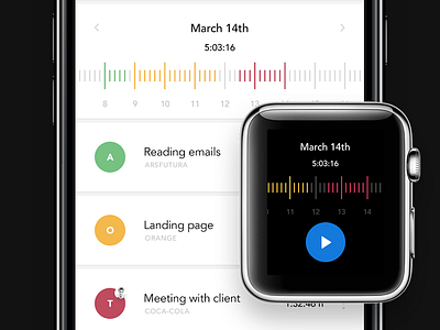 Time tracking iOS app app dashboard design flat freelance ios minimalism ui ux