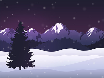 Winter Landscape Constructor Example 2 landscape mountains snow tree winter