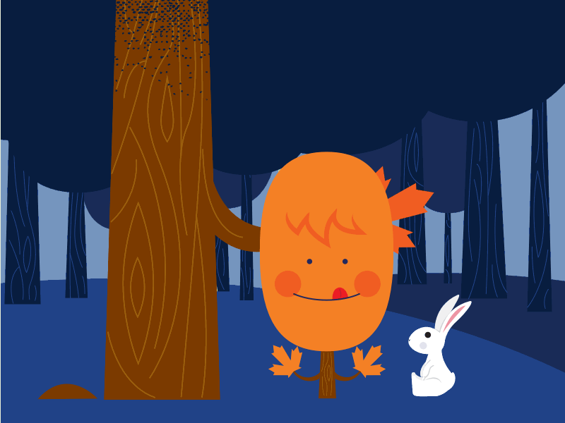 Night shots character family father forest maple mother night rabbit son tree