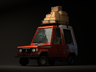 Mitsubishi Shogun 80s cinema4d dirclumsy lowpoly montero offroad pajero retro shogun skillshare toy tutorial