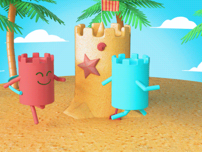 Run tiny towers!! 3d 4d character cinema design designer emanuele gif loop marani motion