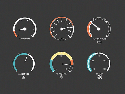 Six Gauge battery engine oil speed temp vehicle