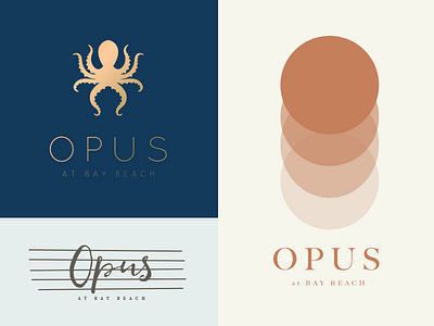 Opus Identity beach condo logo luxury music ocean octopus real estate sun