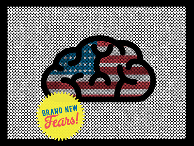 American Brain america blue brain election halftone red usa white