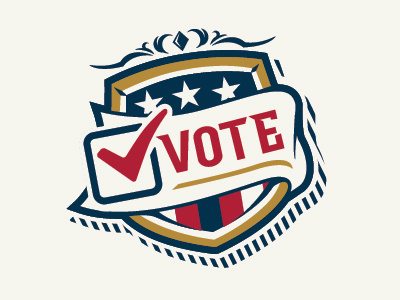 Vote! badge banner crest illustration logo politics type vector vote