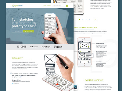 Prototyping Tool - Landing Page concept landing page mobile prototype responsive ui ux wireframe