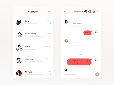 Direct Messaging app chat clean dailyui ios messaging mobile social ui