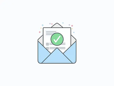 Congratulations Icon application check confetti envelope icon illustration submit