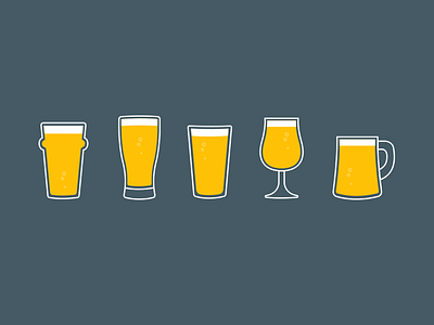 5 pint glass designs beer illustration pint