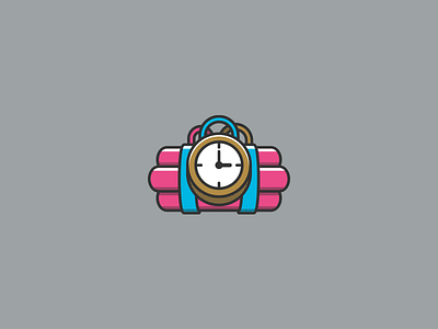 Dribbble is da bomb! bomb clock dribbble dynamite illustration