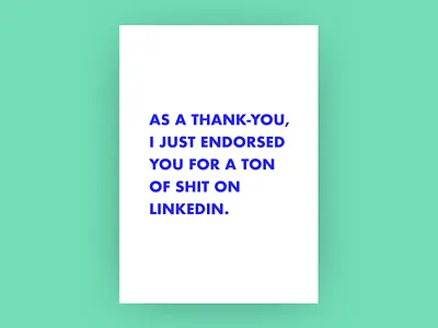 Thanks, friend. greeting card linkedin thank you