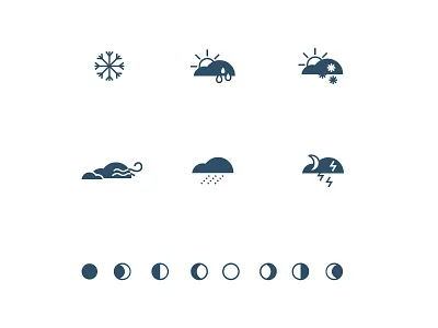 Weather Icons cloudy icons moon rain snow storm sun sunny vector weather