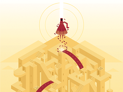 Monument Journey II illustration isometric journey monument valley