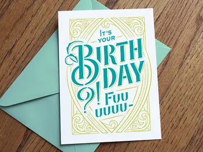 Fuuuuu- card lettering stationery