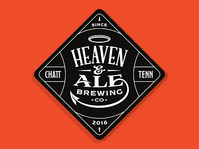 Heaven & Ale Brewing Co. Coaster ale ampersand beer beverage brewery brewing devil diamond enclosure halo heaven hell