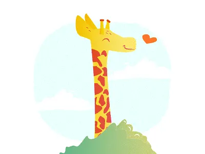 Giraffe Love animal animals cute giraffe giraffe love heart jungle kid illustrations love tall texture yellow