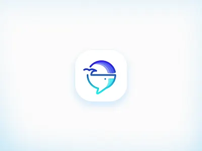 Whale chat icon chat fish icon logo outline purple whale